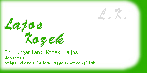 lajos kozek business card